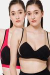 Lady Lyka Cotton Sports Bra (Pack of 2) - Multicolor — thumbnail 1